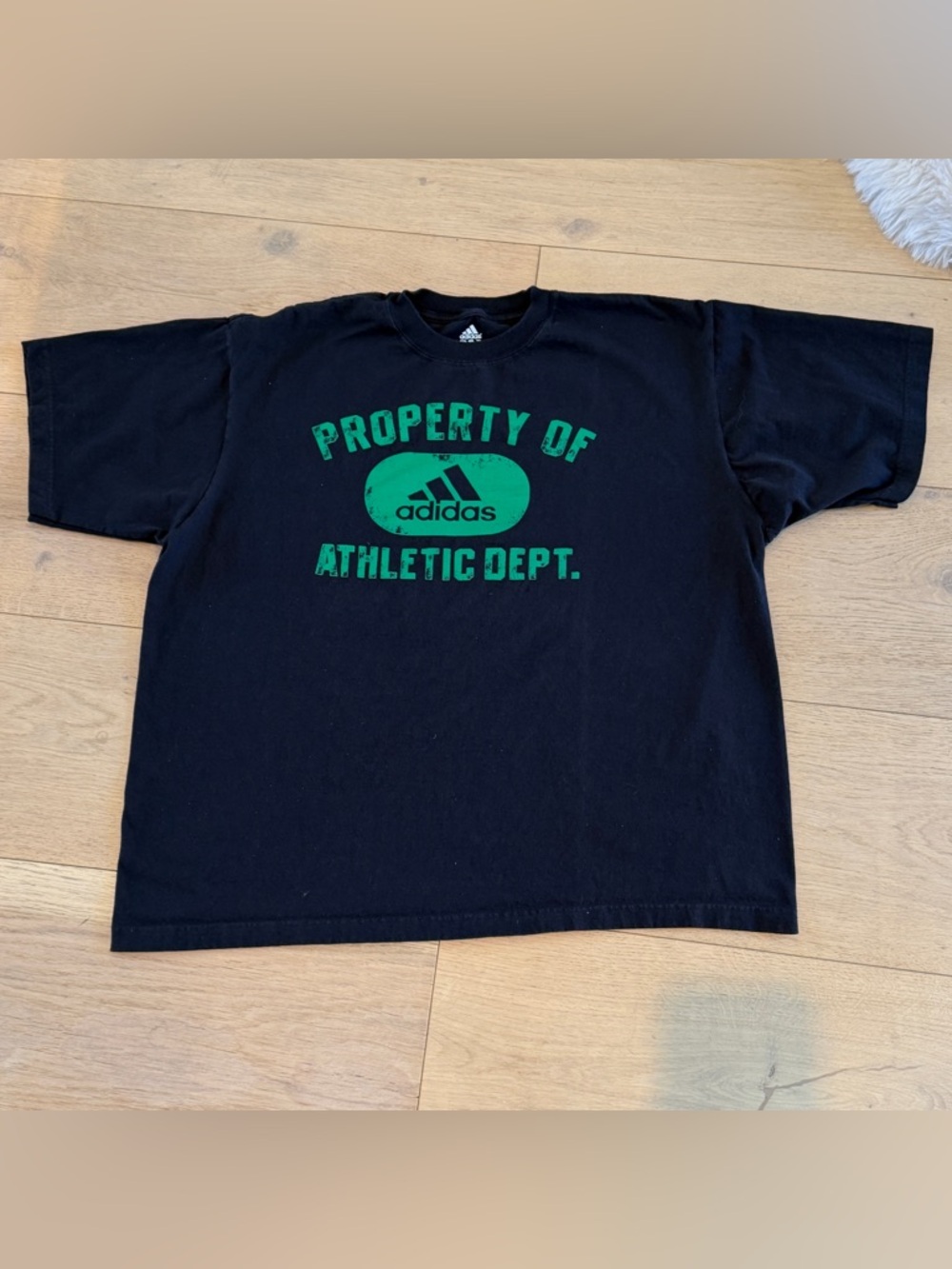 adidas Black Tee with White Logo Print